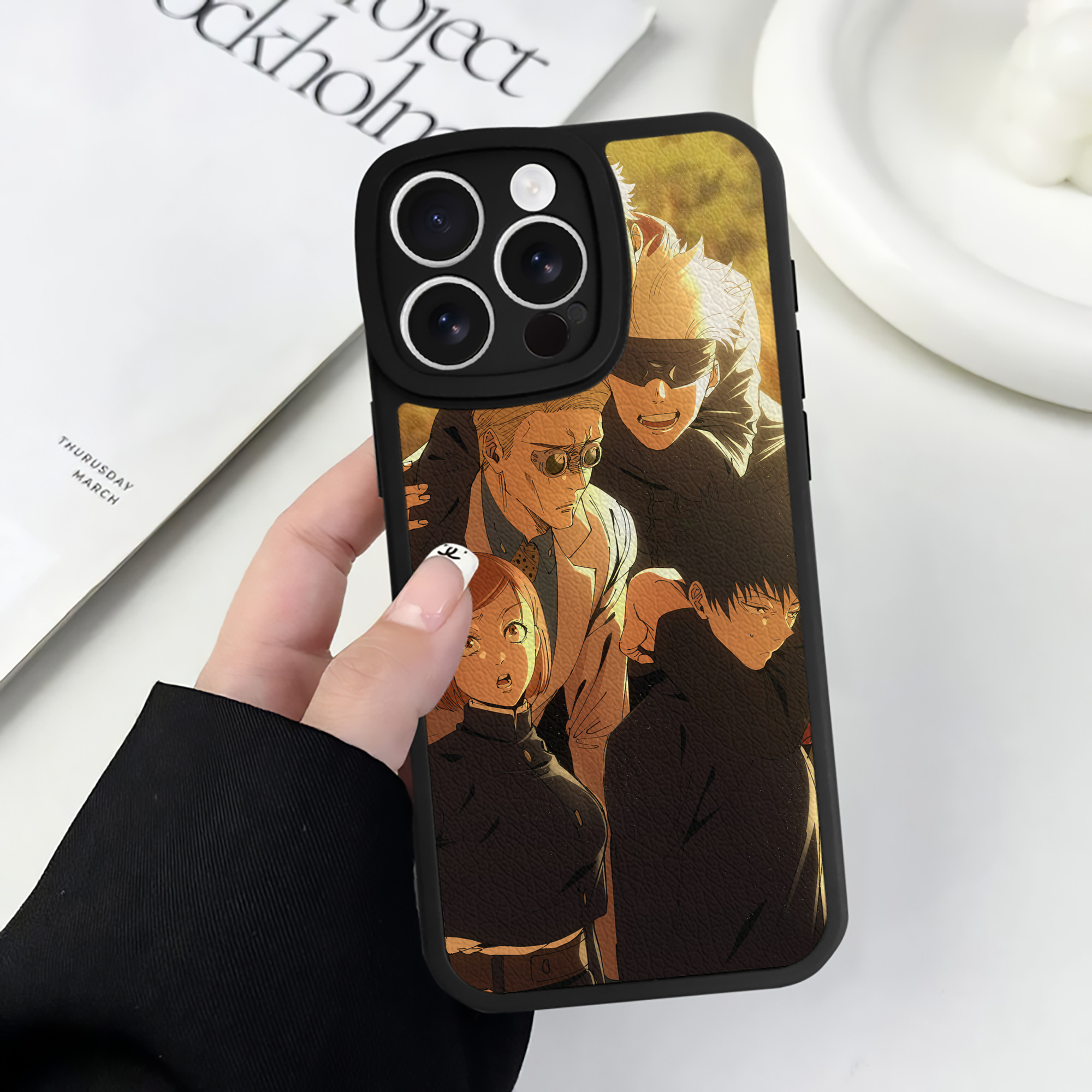 （画像用） 呪術廻戦 Jujutsu Kaisen 【iPhone 16シリーズ対応】シリコンスマホケース（レザー調） 材質：シリコン